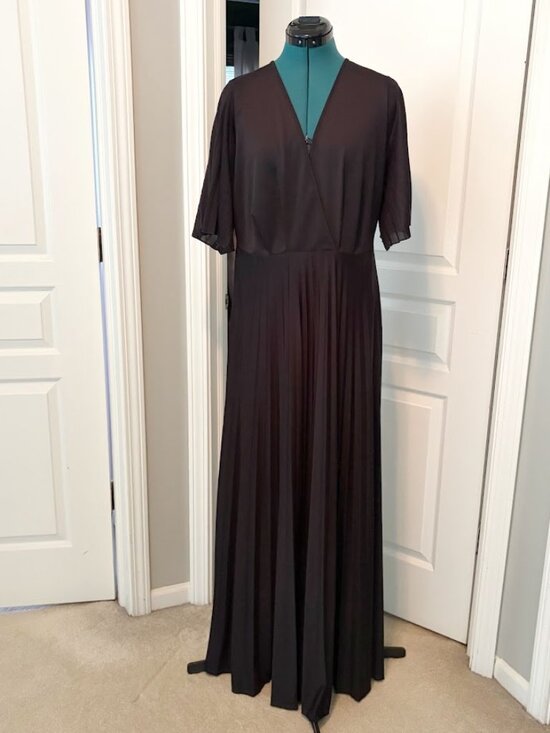 ASOS Dresses & Skirts - ASOS Plunging V Neck Pleated Kimono Faux Wrap Lined Flutter Sleeve Maxi Dress